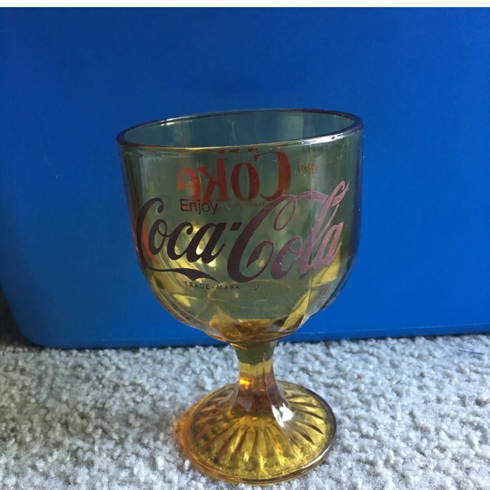 Coca Cola Coke Amber Heavy Glass Goblet